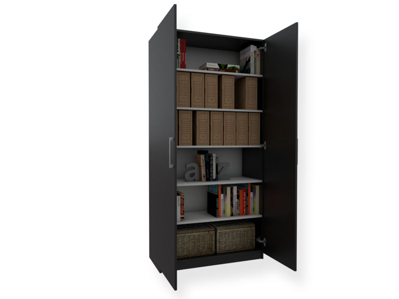 Armário Multiuso 2 Portas Preto