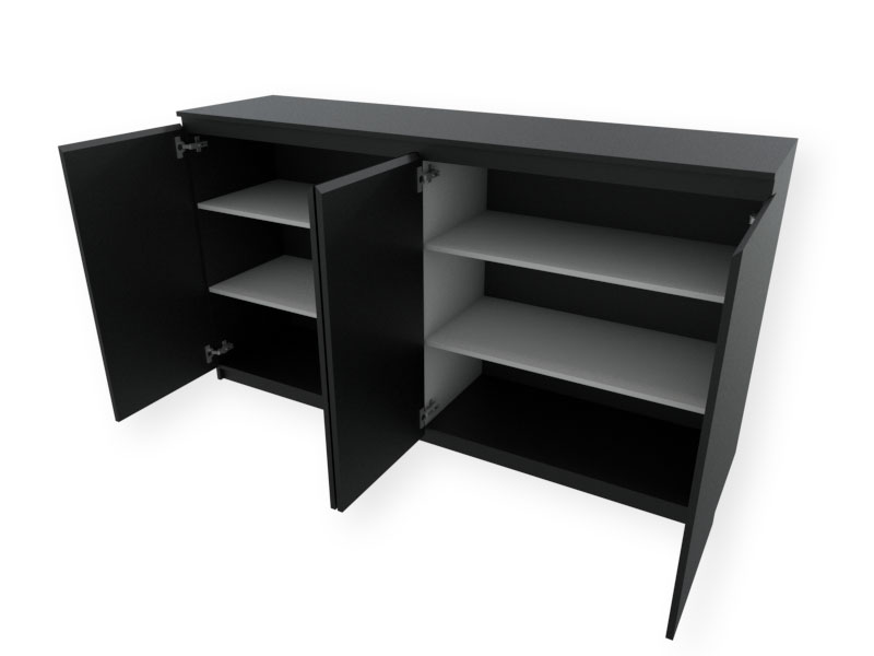 Balcão Buffet 4 Portas Preto
